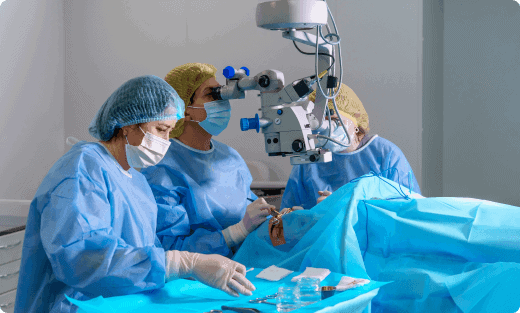 a doctor doing lasik surgery