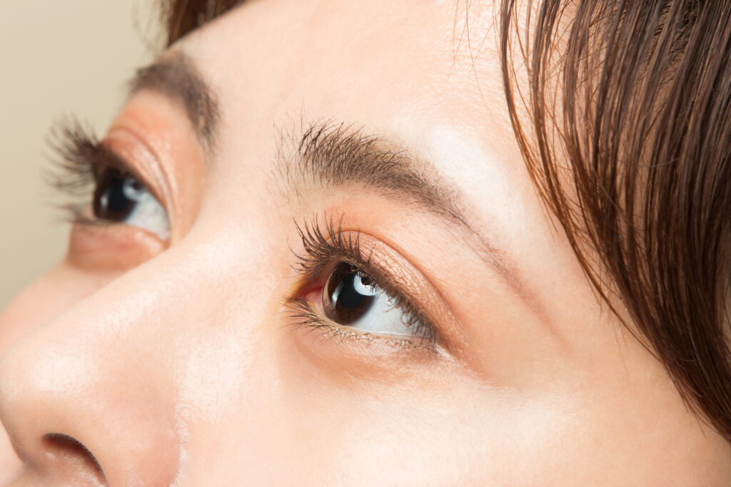close up shot of woman's eyes